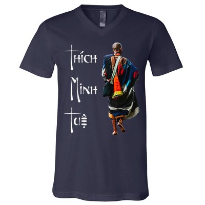 Thich Minh Tue Buddhist Monk Spiritual Journey Vietnam V-Neck T-Shirt