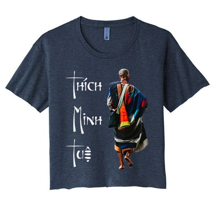Thich Minh Tue Buddhist Monk Spiritual Journey Vietnam Women's Crop Top Tee