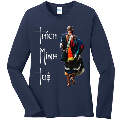 Thich Minh Tue Buddhist Monk Spiritual Journey Vietnam Ladies Long Sleeve Shirt