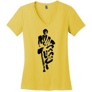 Thich Minh Tue On Back Monks Minh Tue Women's V-Neck T-Shirt