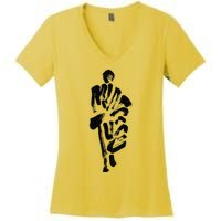 Thich Minh Tue On Back Monks Minh Tue Women's V-Neck T-Shirt