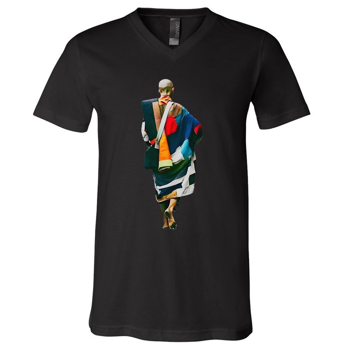 Thich Minh Tue On Back Monks Minh Tue Vietnamese V-Neck T-Shirt