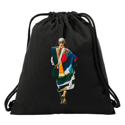 Thich Minh Tue On Back Monks Minh Tue Vietnamese Drawstring Bag