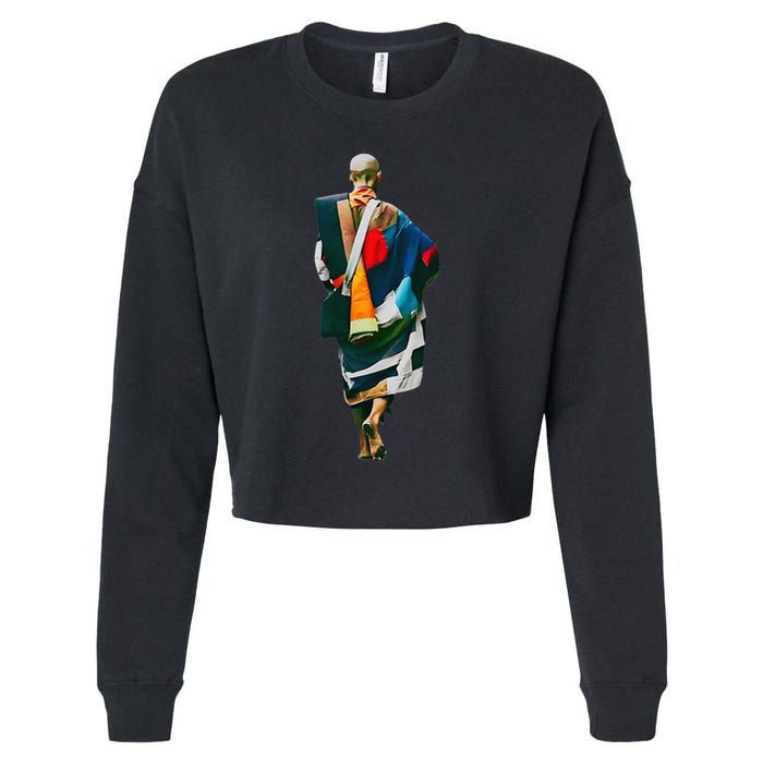 Thich Minh Tue On Back Monks Minh Tue Vietnamese Cropped Pullover Crew