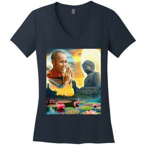 Thich Minh Tue Women's V-Neck T-Shirt