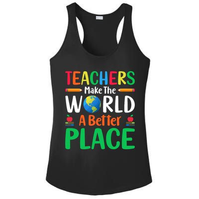 Teachers Make The World A Better Place Ladies PosiCharge Competitor Racerback Tank