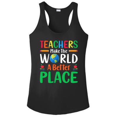 Teachers Make The World A Better Place Ladies PosiCharge Competitor Racerback Tank