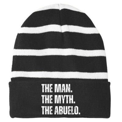 The Man The Myth The Abuelo Striped Beanie with Solid Band