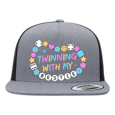 Twin Matching Twins Day Friend Twinning With My Bestie Twin Flat Bill Trucker Hat