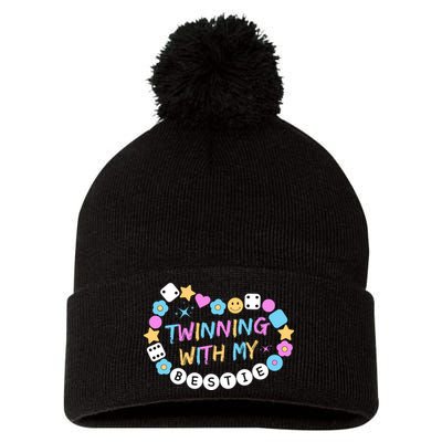 Twin Matching Twins Day Friend Twinning With My Bestie Twin Pom Pom 12in Knit Beanie