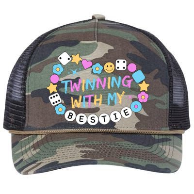 Twin Matching Twins Day Friend Twinning With My Bestie Twin Retro Rope Trucker Hat Cap