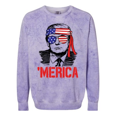 Trump Merica Trump 2020 Presidential Swag Gift Colorblast Crewneck Sweatshirt