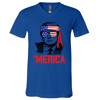 Trump Merica Trump 2020 Presidential Swag Gift V-Neck T-Shirt