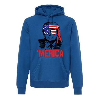 Trump Merica Trump 2020 Presidential Swag Gift Premium Hoodie