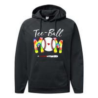 Teeball Mom Tie Dye Funny Ball Mom Mother's Day Performance Fleece Hoodie