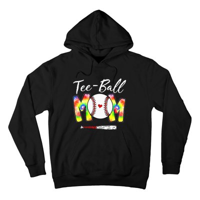 Teeball Mom Tie Dye Funny Ball Mom Mother's Day Hoodie