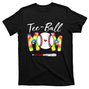 Teeball Mom Tie Dye Funny Ball Mom Mother's Day T-Shirt