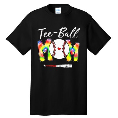 Teeball Mom Tie Dye Funny Ball Mom Mother's Day Tall T-Shirt