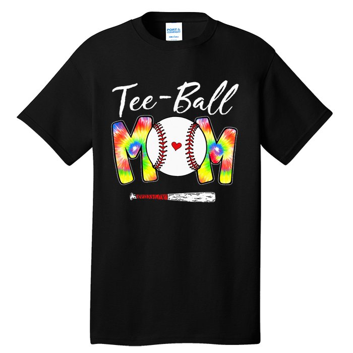 Teeball Mom Tie Dye Funny Ball Mom Mother's Day Tall T-Shirt