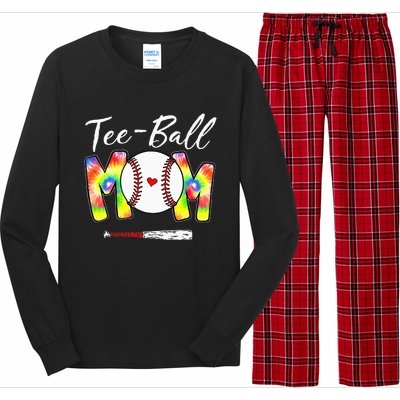 Teeball Mom Tie Dye Funny Ball Mom Mother's Day Long Sleeve Pajama Set