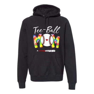 Teeball Mom Tie Dye Funny Ball Mom Mother's Day Premium Hoodie