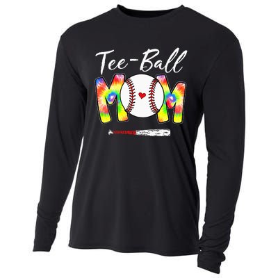 Teeball Mom Tie Dye Funny Ball Mom Mother's Day Cooling Performance Long Sleeve Crew