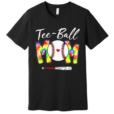 Teeball Mom Tie Dye Funny Ball Mom Mother's Day Premium T-Shirt