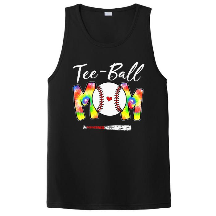 Teeball Mom Tie Dye Funny Ball Mom Mother's Day PosiCharge Competitor Tank