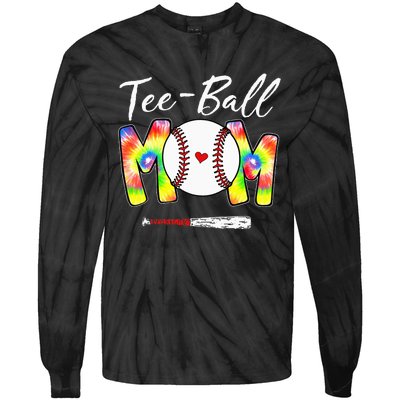 Teeball Mom Tie Dye Funny Ball Mom Mother's Day Tie-Dye Long Sleeve Shirt