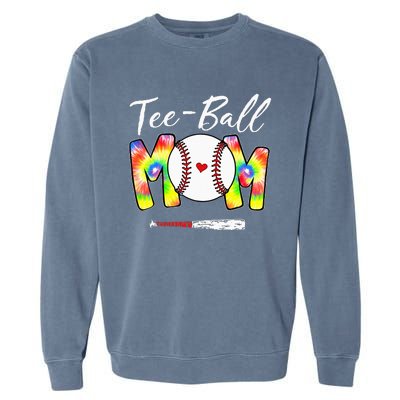 Teeball Mom Tie Dye Funny Ball Mom Mother's Day Garment-Dyed Sweatshirt