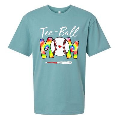 Teeball Mom Tie Dye Funny Ball Mom Mother's Day Sueded Cloud Jersey T-Shirt