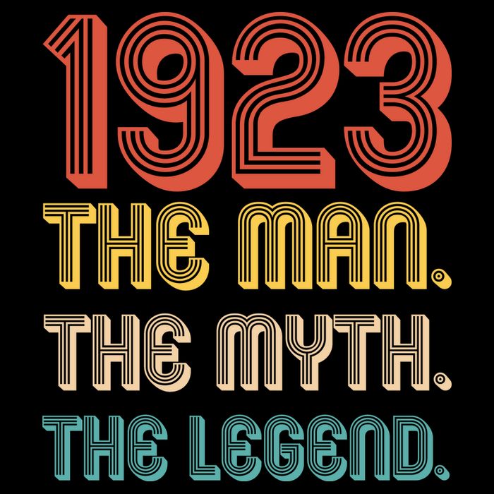 The Man The Myth The Legend 1923 100th Birthday Flexfit Unipanel Trucker Cap
