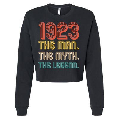 The Man The Myth The Legend 1923 100th Birthday Cropped Pullover Crew