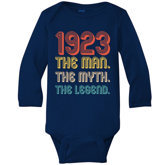 The Man The Myth The Legend 1923 100th Birthday Baby Long Sleeve Bodysuit