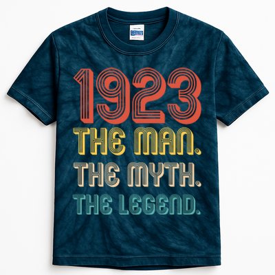 The Man The Myth The Legend 1923 100th Birthday Kids Tie-Dye T-Shirt