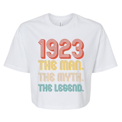 The Man The Myth The Legend 1923 100th Birthday Bella+Canvas Jersey Crop Tee