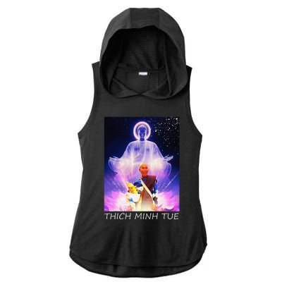 Thich Minh Tue Ladies PosiCharge Tri-Blend Wicking Draft Hoodie Tank