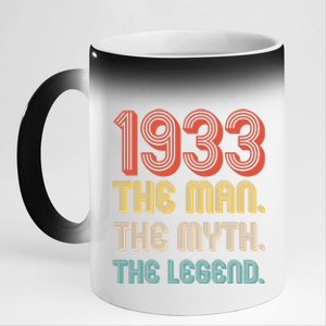 The Man The Myth The Legend 1933 90th Birthday 11oz Black Color Changing Mug