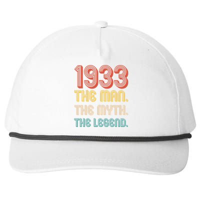 The Man The Myth The Legend 1933 90th Birthday Snapback Five-Panel Rope Hat