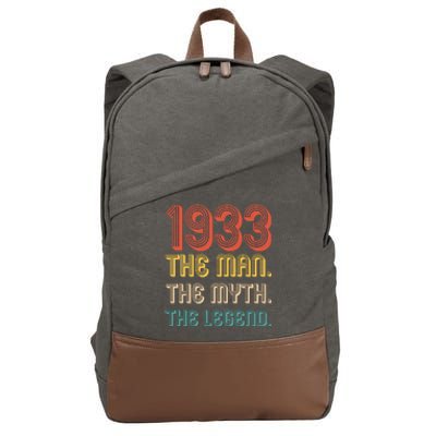 The Man The Myth The Legend 1933 90th Birthday Cotton Canvas Backpack