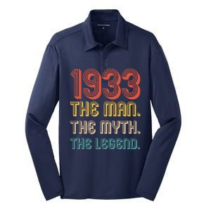 The Man The Myth The Legend 1933 90th Birthday Silk Touch Performance Long Sleeve Polo