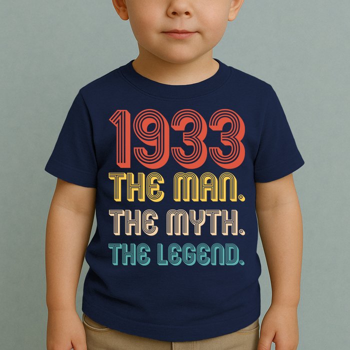 The Man The Myth The Legend 1933 90th Birthday Toddler T-Shirt