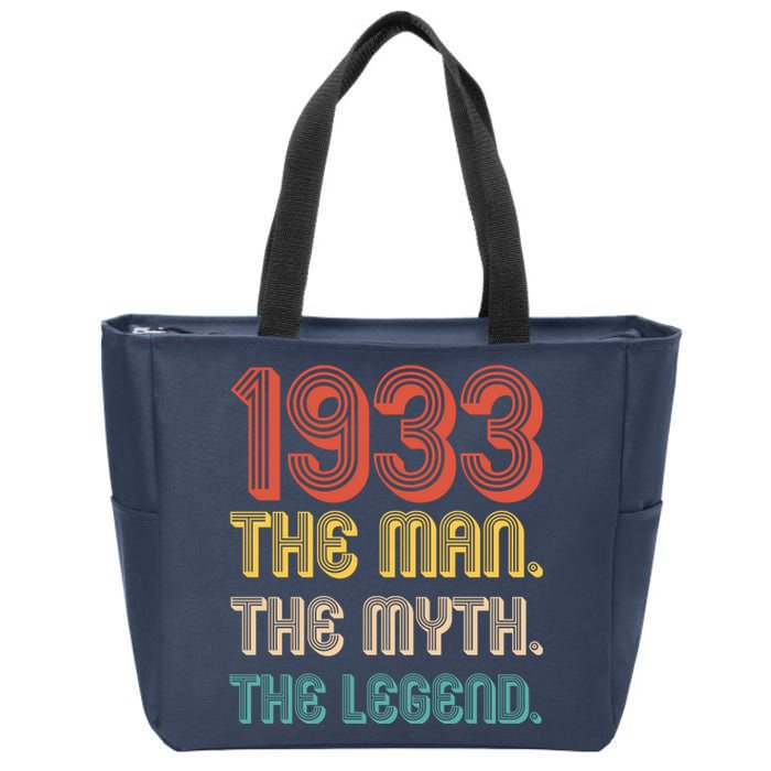 The Man The Myth The Legend 1933 90th Birthday Zip Tote Bag