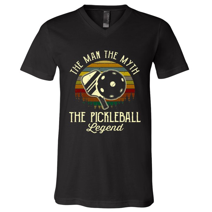 The Man The Myth The Pickleball Legend V-Neck T-Shirt