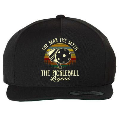 The Man The Myth The Pickleball Legend Wool Snapback Cap