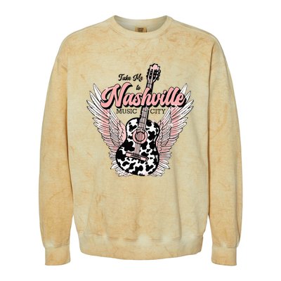 Take Me To Nashville Nashville Tennessee Colorblast Crewneck Sweatshirt