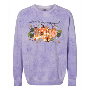 Take Me To The Pumpkin Patch Fall Pumpkin Colorblast Crewneck Sweatshirt