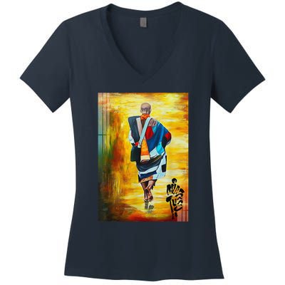 Thich Minh Tue Buddhist Monk Spiritual Journey Vietnam Women's V-Neck T-Shirt