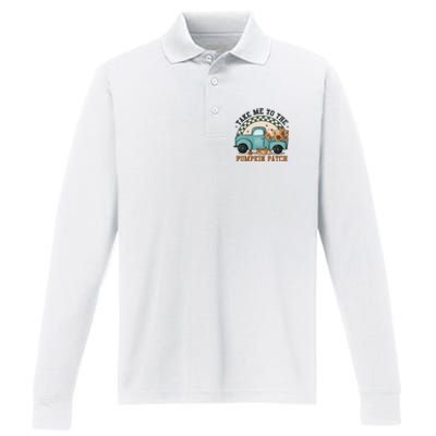 Take Me To The Pumpkin Patch Performance Long Sleeve Polo