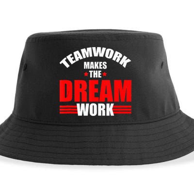 Teamwork Makes The Dream Work Team Crew Building Sustainable Bucket Hat